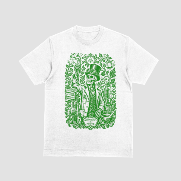 Camiseta Alquimista "Knowledge is Power" - Verde
