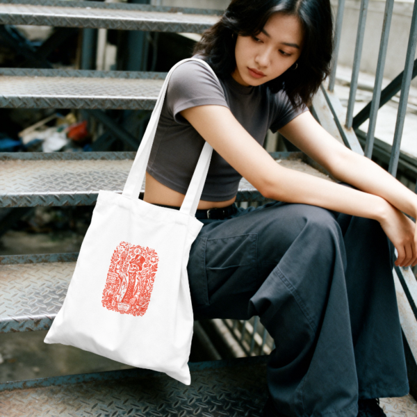 Tote Bag Alquimista "Knowledge is Power" - Rojo