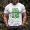 Camiseta blanca con diseño de alquimista esqueleto en tinta verde - Knowledge is Power