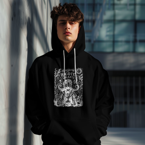 Sudadera "El Desastre del Bigote Gigante" - Negro