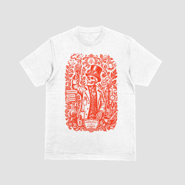 Camiseta Alquimista "Knowledge is Power" - Rojo