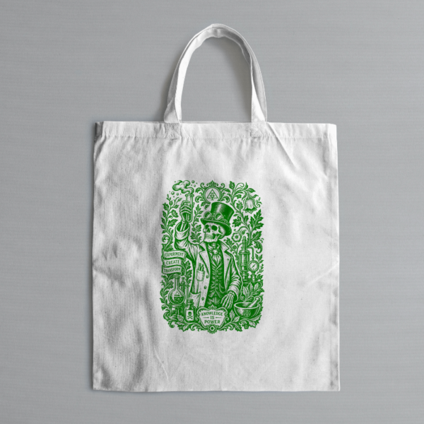 Tote Bag Alquimista "Knowledge is Power" - Verde