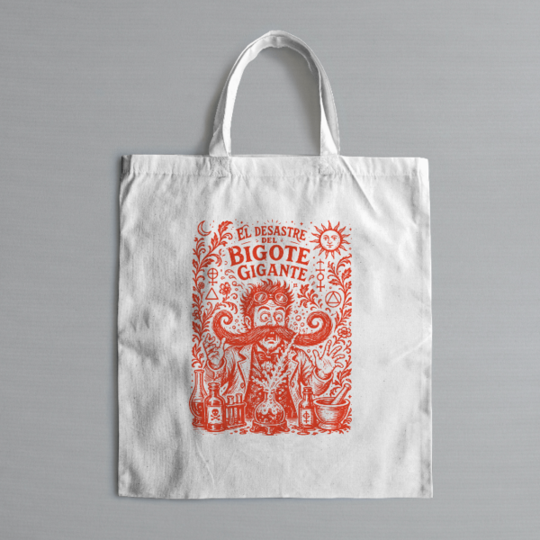 Untitled Project - Mockup 6 Tote Bag "El Desastre del Bigote Gigante" - Rojo