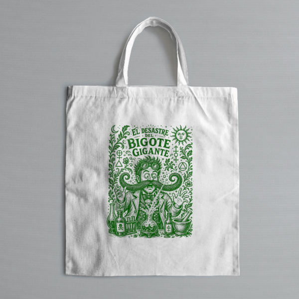 Untitled Project - Mockup (7) Tote Bag "El Desastre del Bigote Gigante" - Verde