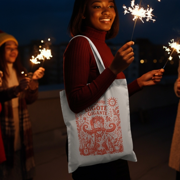 Untitled Project - Mockup 8 Tote Bag "El Desastre del Bigote Gigante" - Rojo